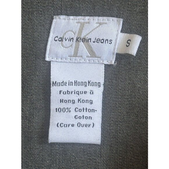 Calvin Klein Jeans Boxy Full Front Zip Denim Overshirt Stone Wash Cotton Small - Picture 9 of 14